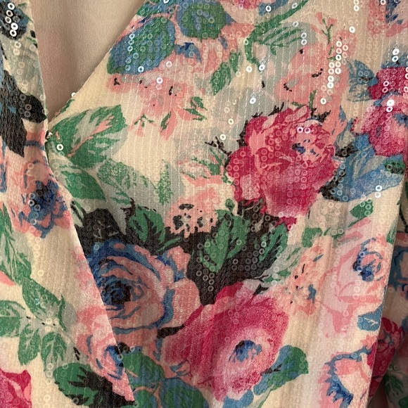 WAYF Multicolor Sequin floral dress - Picture 3 of 5